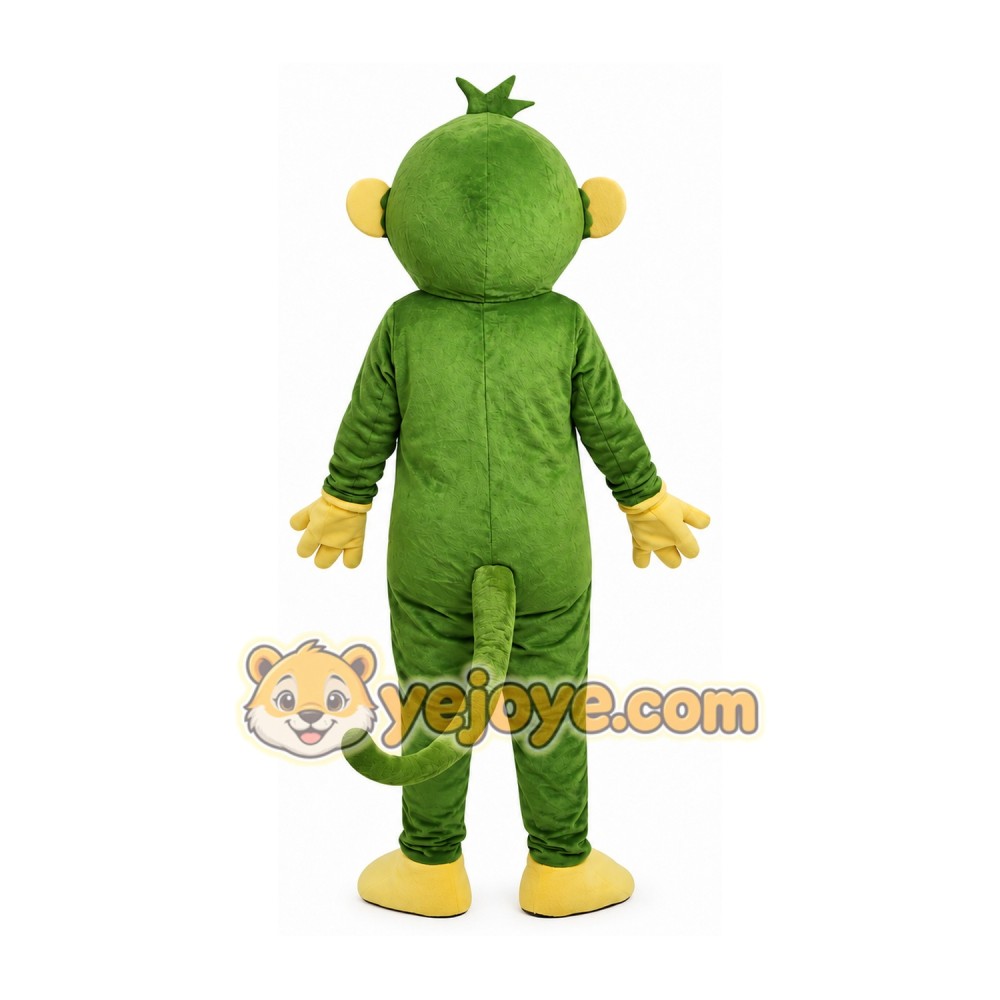 Green Monkey Mascot Costume with Yellow Hands and Feet Green Monkey Mascot Costume with Yellow Hands and Feet