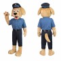 Tan Police Dog Mascot Costume with Blue Uniform