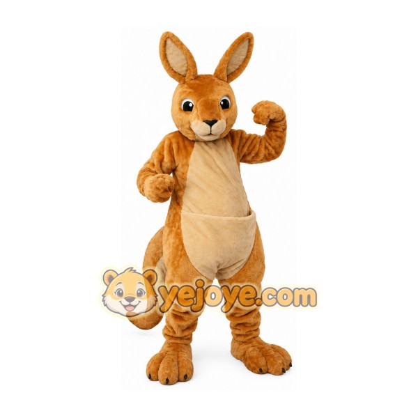 Golden Brown Kangaroo Mascot Costume