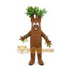 Brown Tree Mascot Costume with Green Leaves