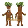 Brown Tree Mascot Costume with Green Leaves
