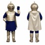 Silver Knight Mascot Costume with Navy Blue Outfit