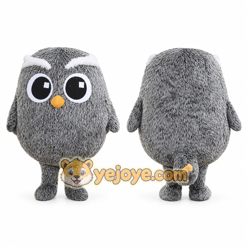 Gray Owl Mascot Costume Gray Owl Mascot Costume