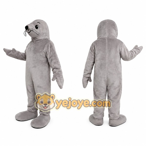Gray Seal Mascot Costume