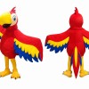 Red Parrot Mascot Costume with Yellow and Blue Wings