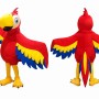 Red Parrot Mascot Costume with Yellow and Blue Wings