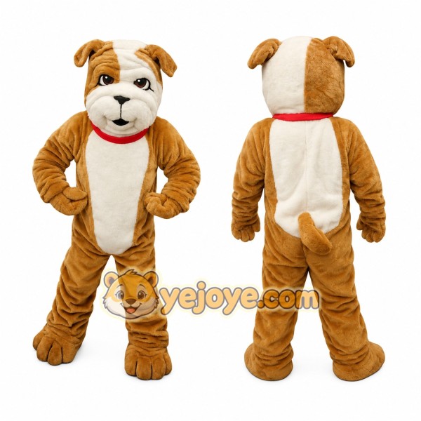 Brown Bulldog Mascot Costume