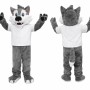 Gray Wolf Mascot Costume with White T-Shirt