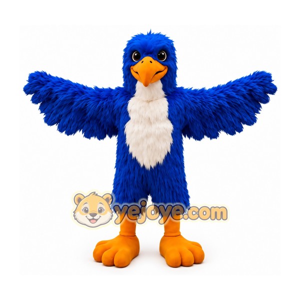 Blue Bird Mascot Costume with White Chest