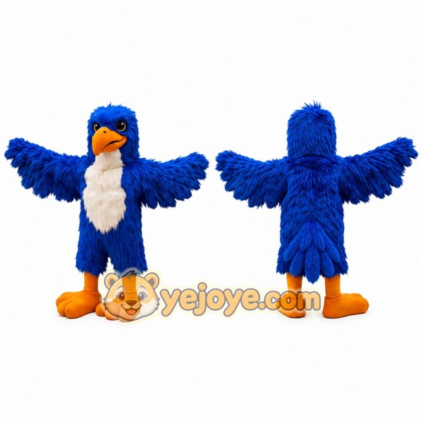 Blue Bird Mascot Costume with White Chest