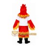 Red and Yellow Bird Mascot Costume with White Shirt