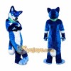 Blue and White Fox Mascot Costume