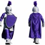 Purple Knight Mascot Costume with Silver Helmet