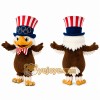 Brown Eagle Mascot Costume with Patriotic Hat Brown Eagle Mascot Costume with Patriotic Hat