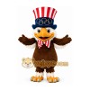 Brown Eagle Mascot Costume with Patriotic Hat Brown Eagle Mascot Costume with Patriotic Hat