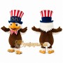 Brown Eagle Mascot Costume with Patriotic Hat