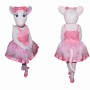 White Mouse Mascot Costume with Pink Dress