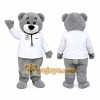 Gray Doctor Bear Mascot Costume Gray Doctor Bear Mascot Costume