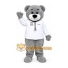 Gray Doctor Bear Mascot Costume Gray Doctor Bear Mascot Costume
