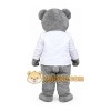 Gray Doctor Bear Mascot Costume Gray Doctor Bear Mascot Costume
