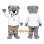 Gray Doctor Bear Mascot Costume