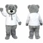 Gray Doctor Bear Mascot Costume