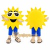 Yellow Sun Mascot Costume with Sunglasses