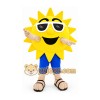Yellow Sun Mascot Costume with Sunglasses Yellow Sun Mascot Costume with Sunglasses