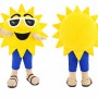 Yellow Sun Mascot Costume with Sunglasses