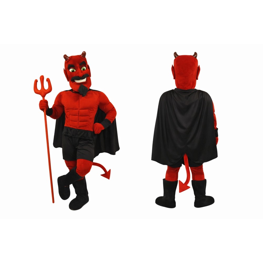 Red Devil Mascot Costume with Trident