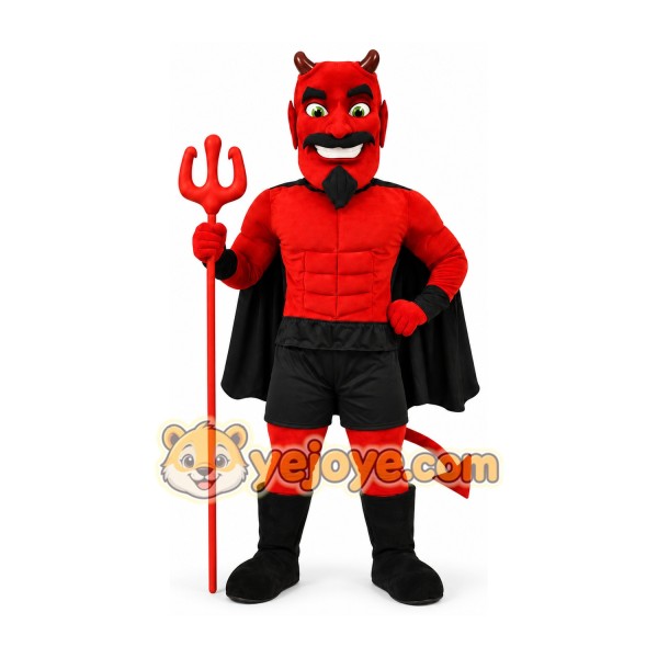 Red Devil Mascot Costume with Trident
