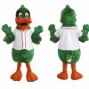 Green Duck Mascot Costume with White Jersey