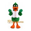 Green Duck Mascot Costume with White Jersey