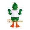 Green Duck Mascot Costume with White Jersey