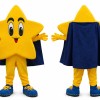 Yellow Star Mascot Costume with Blue Cape