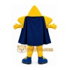 Yellow Star Mascot Costume with Blue Cape