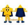 Yellow Star Mascot Costume with Blue Cape
