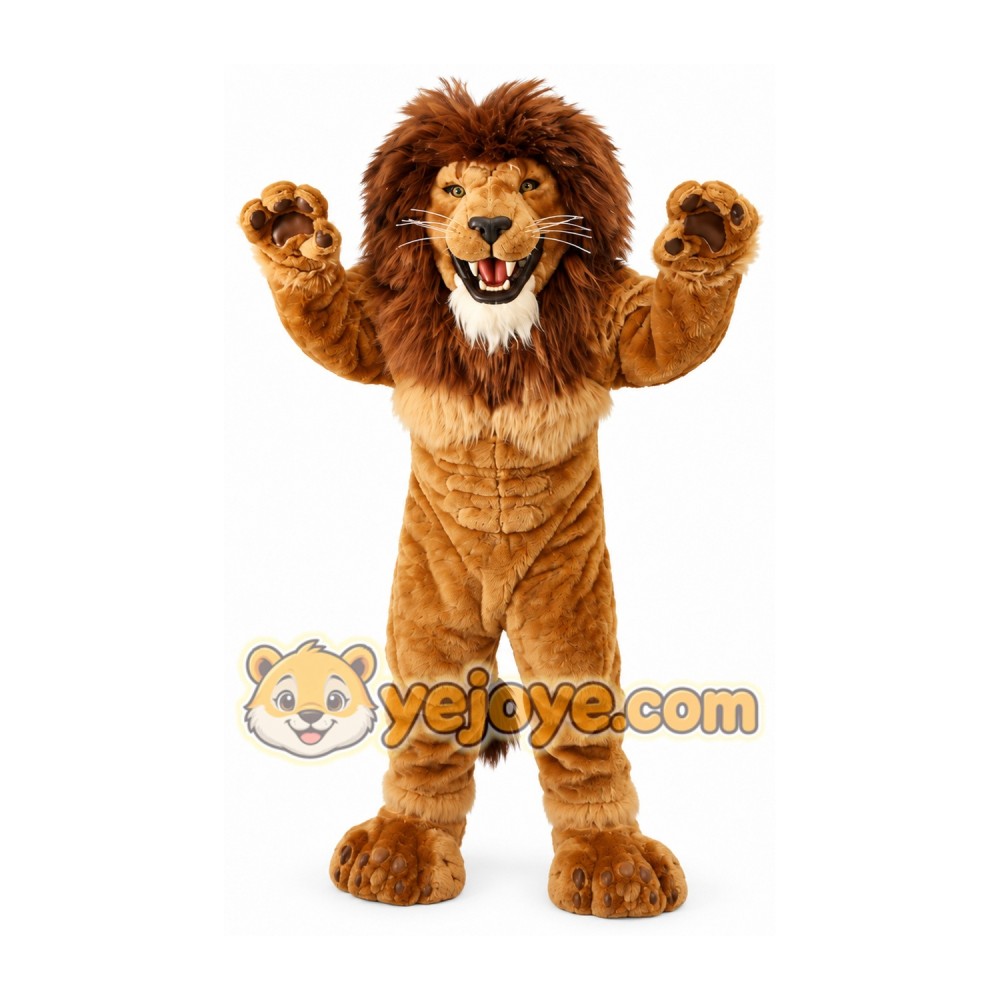 Brown Lion Mascot Costume