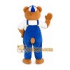Brown Bear Mascot Costume with Blue Overalls Brown Bear Mascot Costume with Blue Overalls