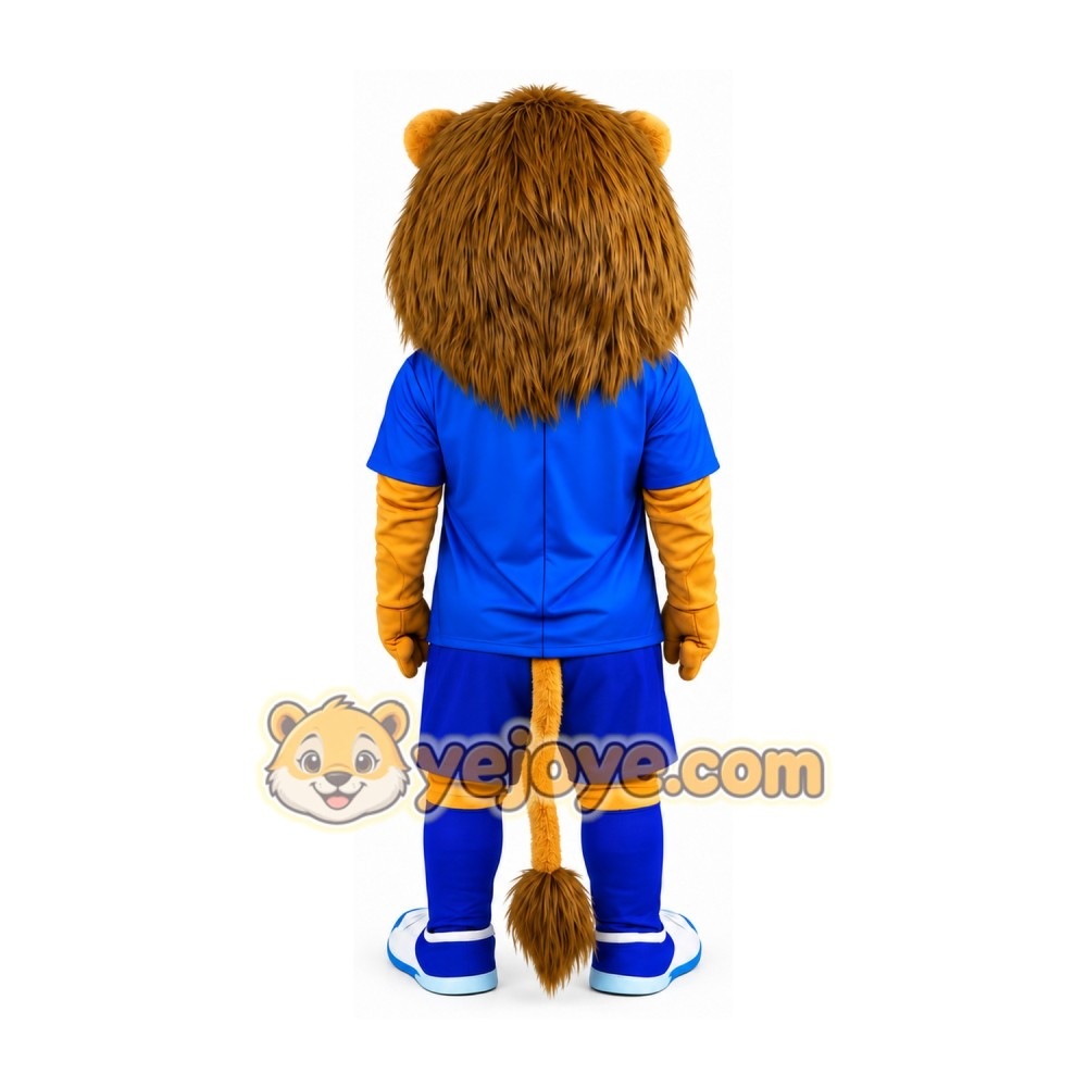 Blue Lion Mascot Soccer Costume Blue Lion Mascot Soccer Costume