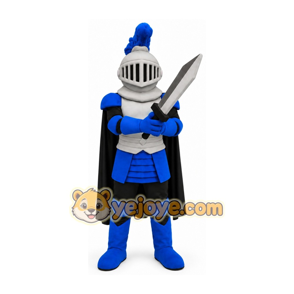 Blue Knight Mascot Costume Blue Knight Mascot Costume