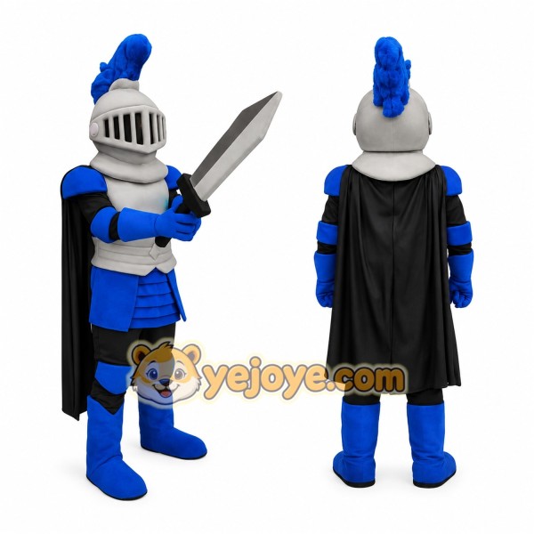 Blue Knight Mascot Costume