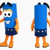 Blue Firecracker Mascot Costume