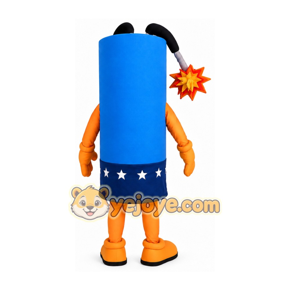 Blue Firecracker Mascot Costume