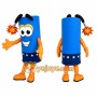 Blue Firecracker Mascot Costume