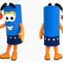 Blue Firecracker Mascot Costume