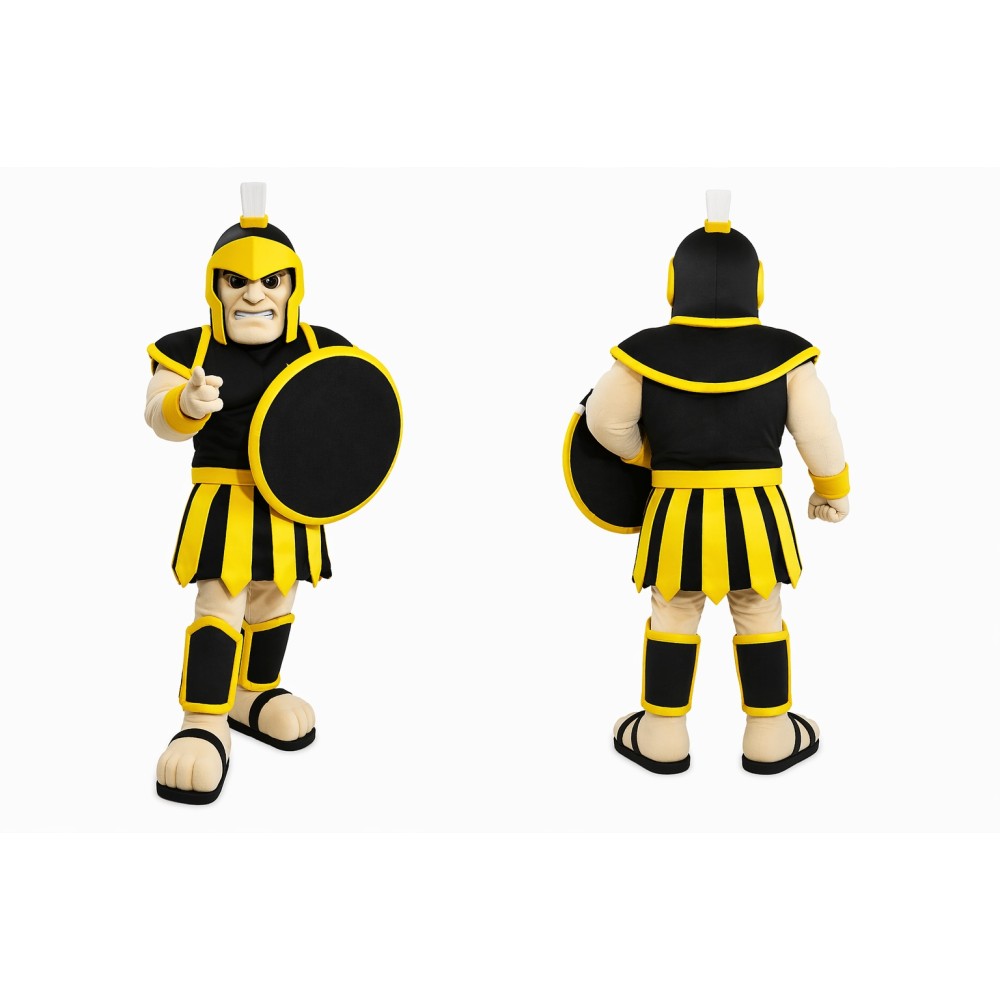 Black and Yellow Warrior Mascot Costume