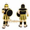 Black and Yellow Warrior Mascot Costume Black and Yellow Warrior Mascot Costume