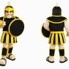 Black and Yellow Warrior Mascot Costume