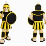 Black and Yellow Warrior Mascot Costume